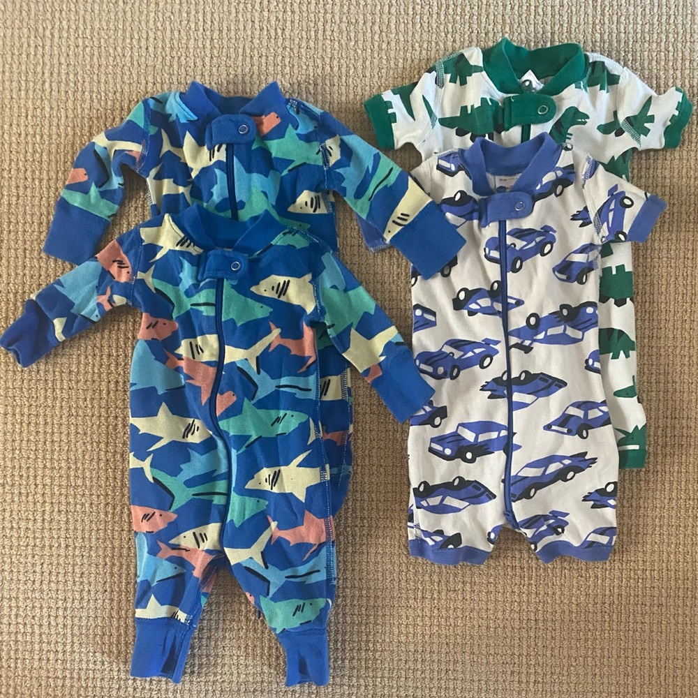 Hanna Andersson Lot Of Baby Boy Pajamas Size 50 0-3 Months